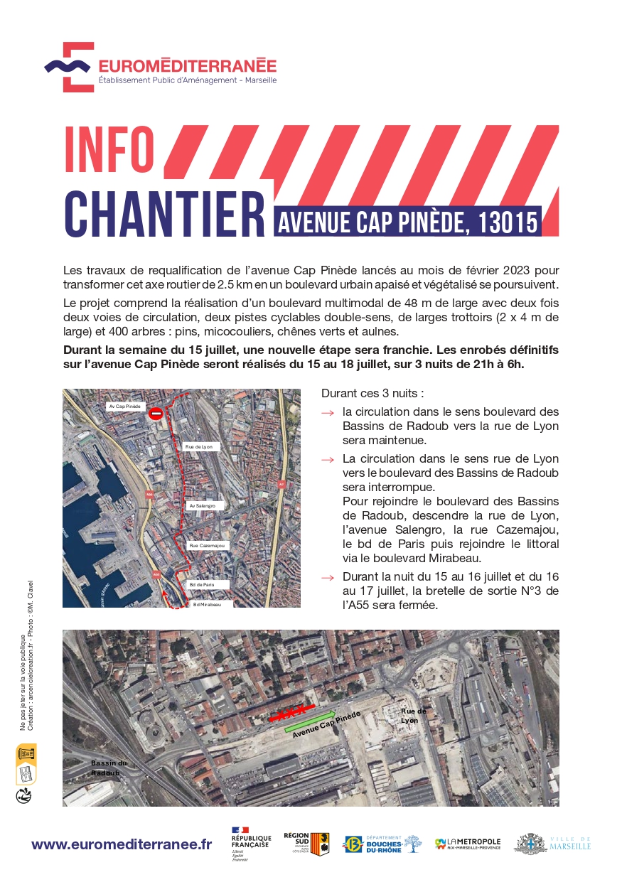 info chantier cap pinède